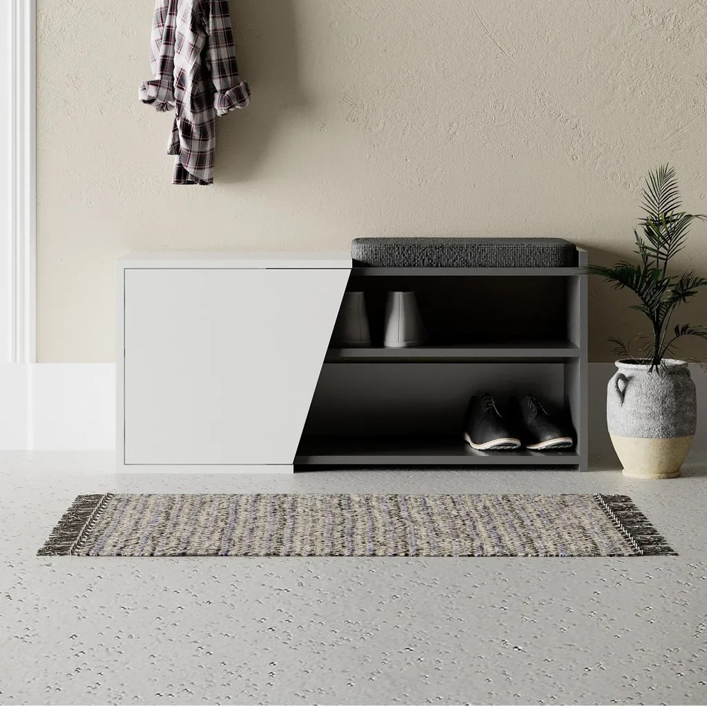 Fiona Bench - Anthracite, White