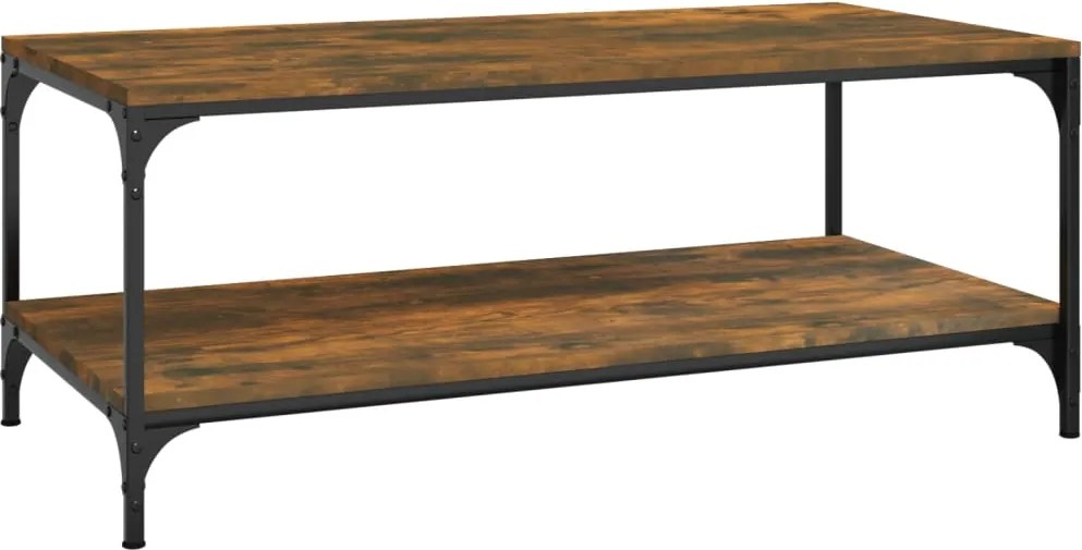 vidaXL füstös tölgy színű fatermék dohányzóasztal 100 x 50 x 40 cm