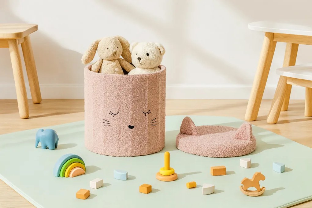 Összecsukható puff tárolóval 28 x 28 x 34 cm