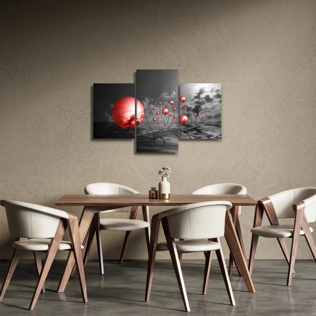Piros gömbök képe (90x60 cm)