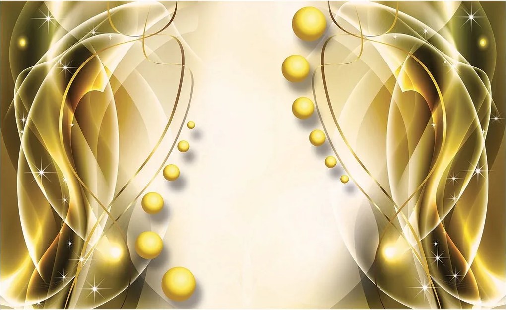 Fotótapéta Arany Absztrakt Luxus és vinil elegancia 254x184 +ragasztó