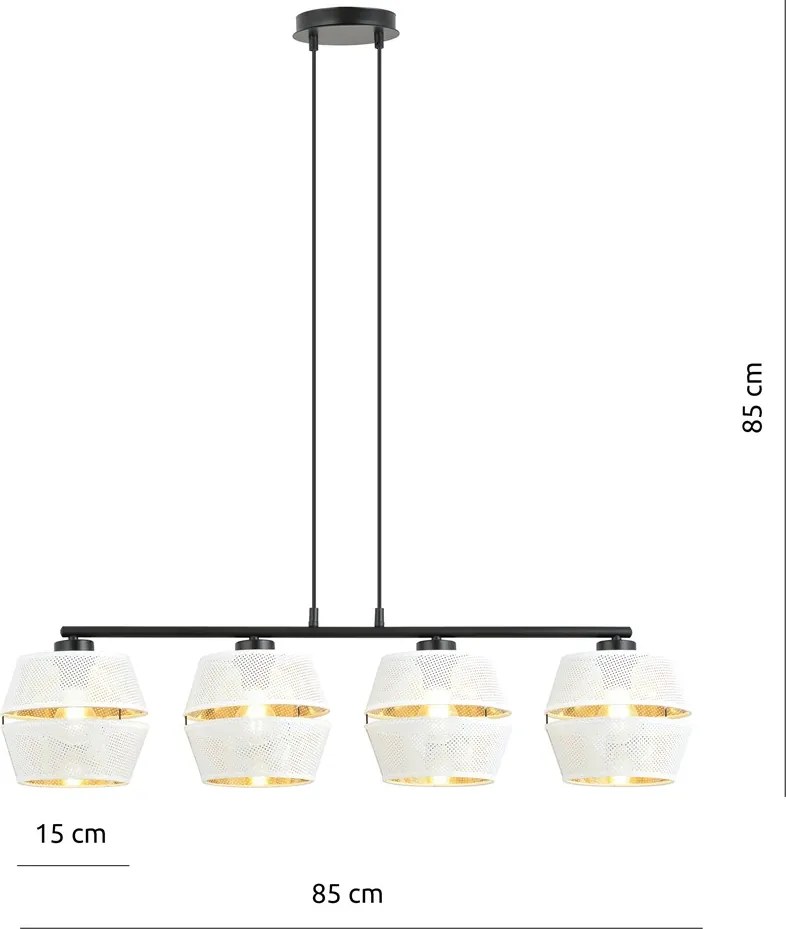 Emibig modern függeszték malia fehér fekete arany emi1184/4