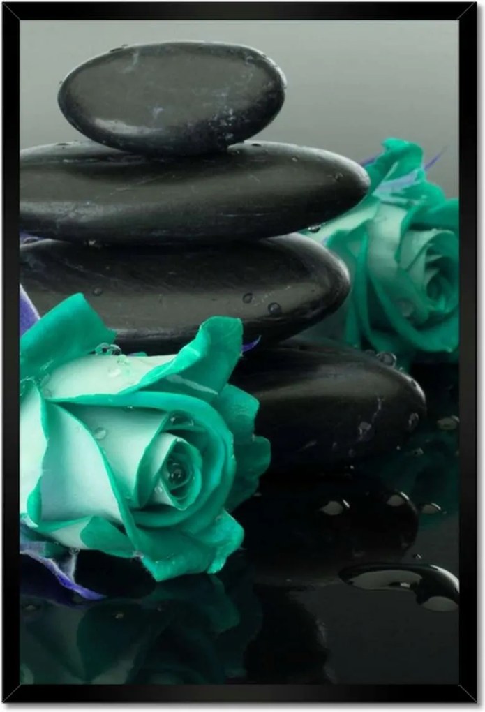 Poszterek keretben 40x60 Kék rózsák Kő