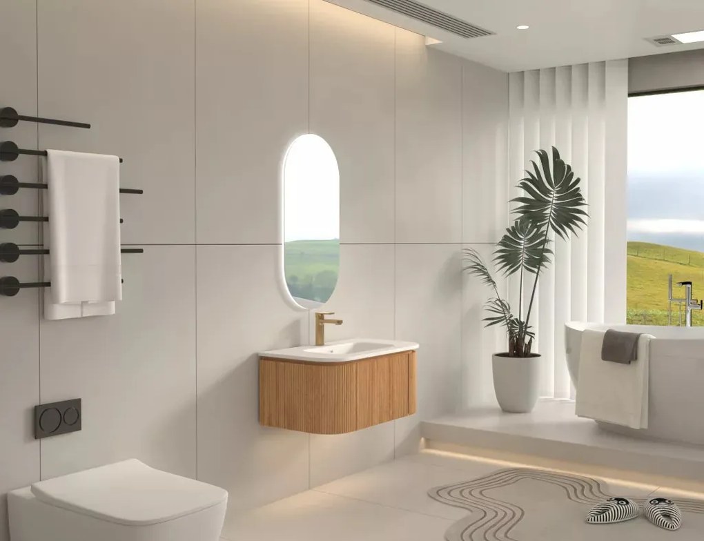 AREZZO design SIERRA 80 cm-es Fürdőszoba alsószekrény 1 fiók, 2 ajtó, tölgy