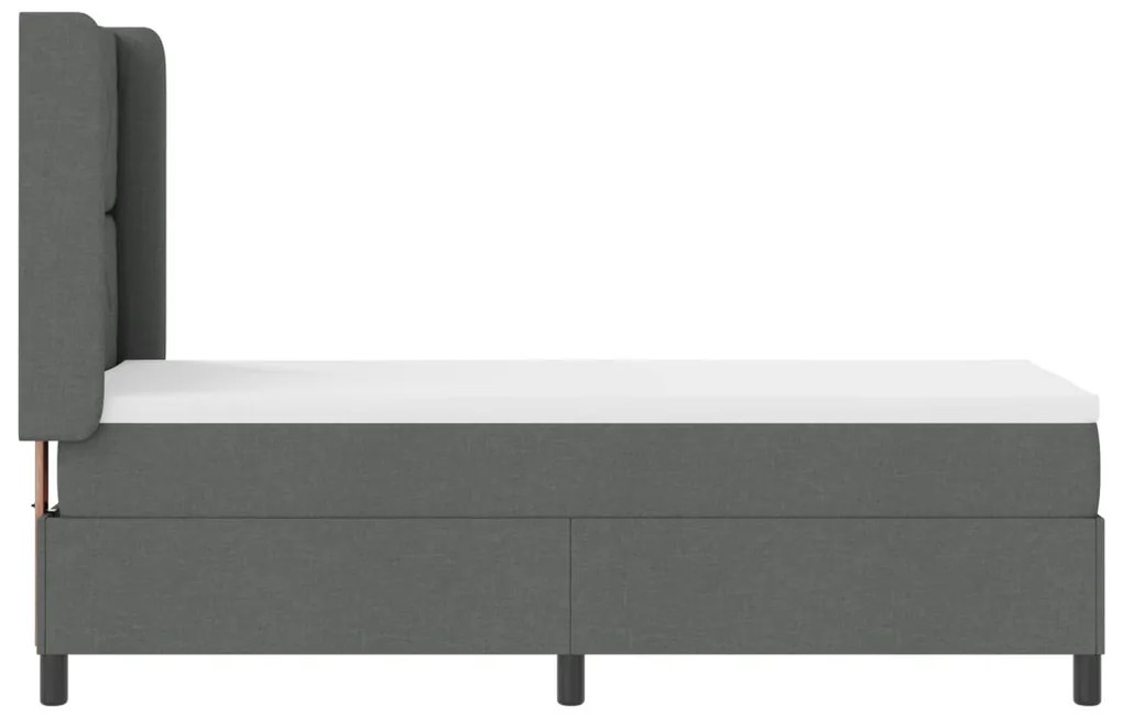Boxspring Ágy Matrac Közepes Szürke 90x190 cm Szövet