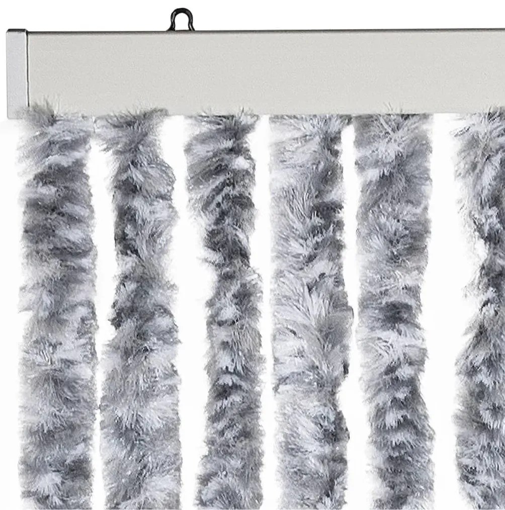 fehér és szürke zsenília rovarfüggöny 100 x 230 cm