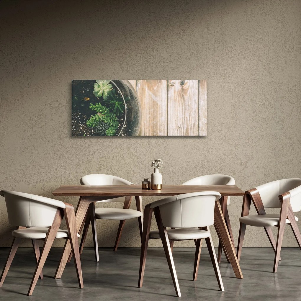 A pozsgás növények képe üvegben (120x50 cm)
