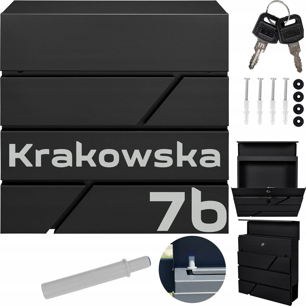 Modern Postaláda Fekete Felirat Minta