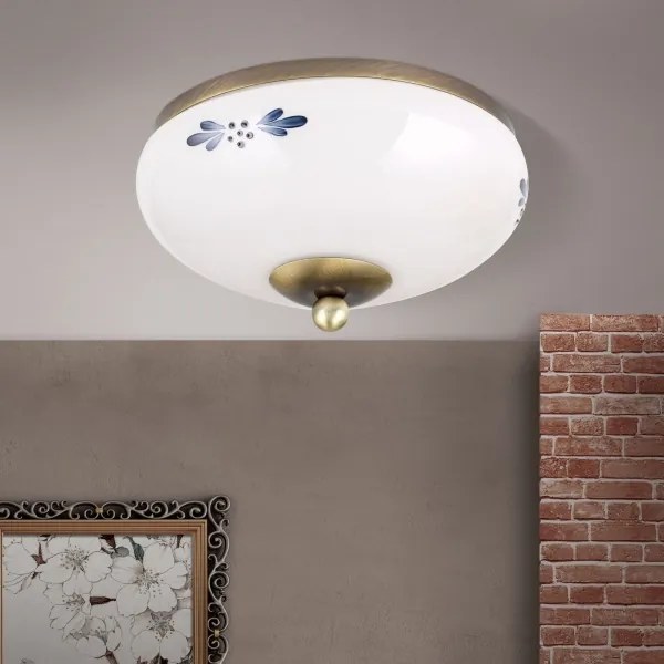 Orion DL 7-672 - Mennyezeti lámpatest LANDHAUS 1xE27/60W/230V átmérő 21 cm bronz/fehér