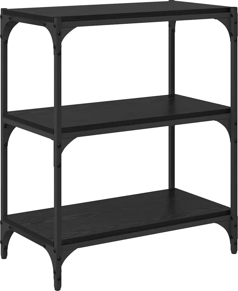 vidaXL Könyvespolc Musta tammi 60 x 33 x 70,5 cm Műszaki fa és vas