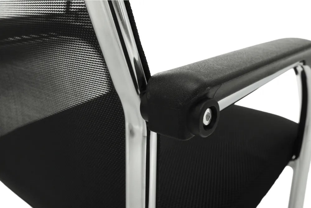 Tárgyalószék, fekete/ezüst, ESIN