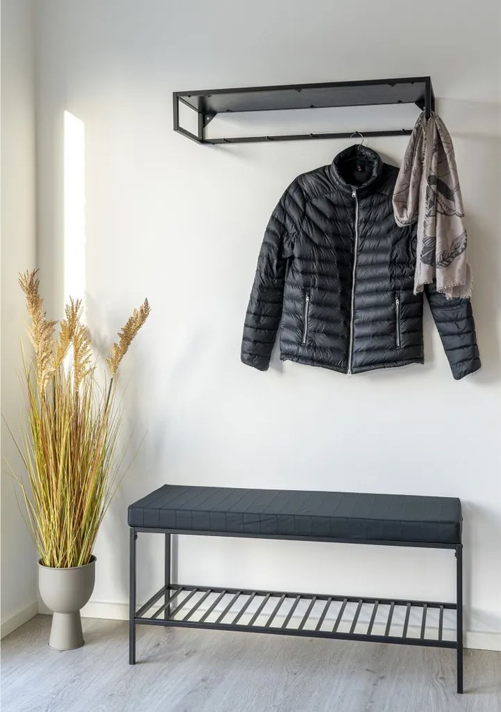 Vita pad, fekete, fekete lábakkal, 100x36x48,5 cm