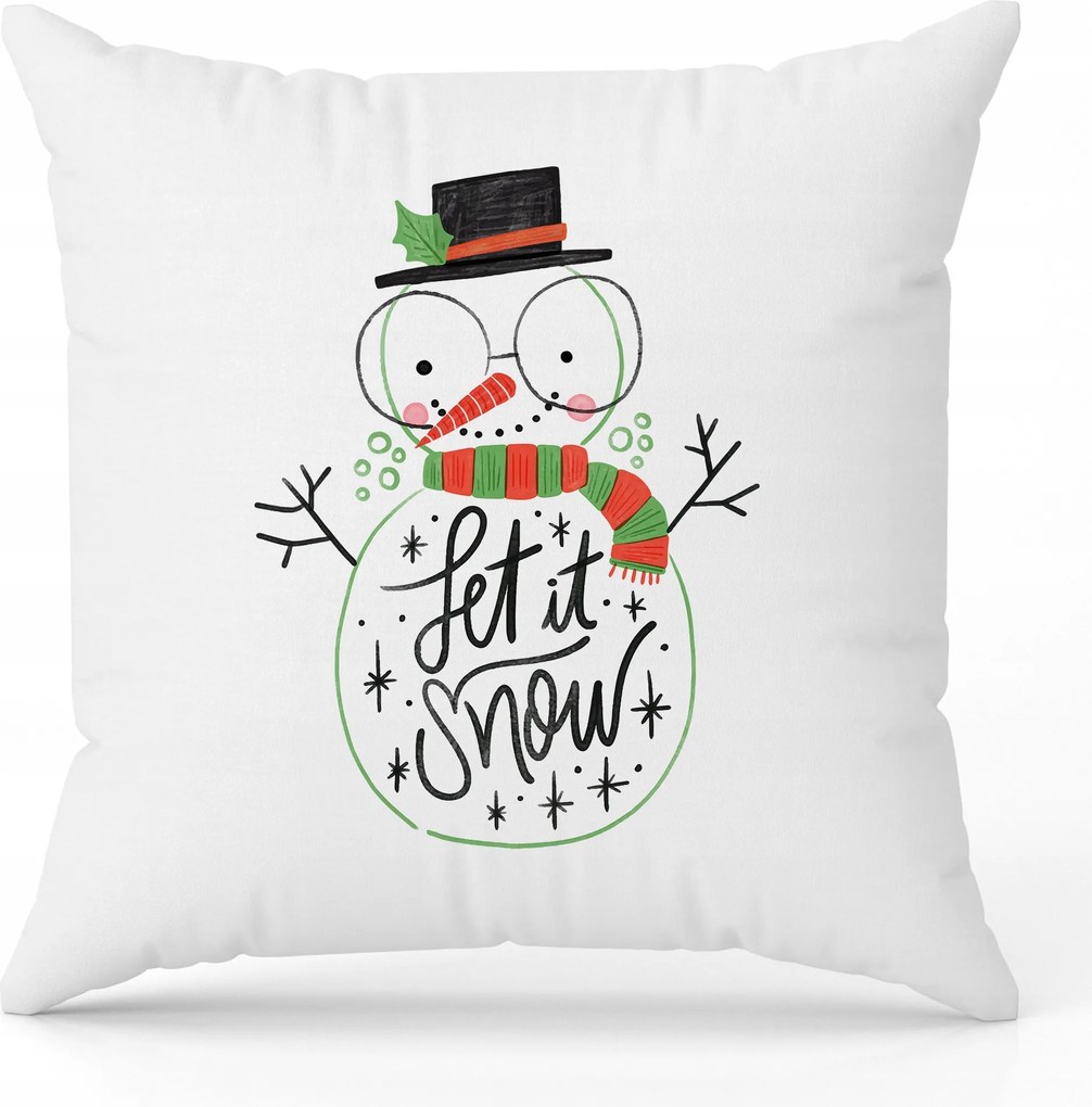 Fehér Párna Ajándék Let It Snow! Karácsonyi minták