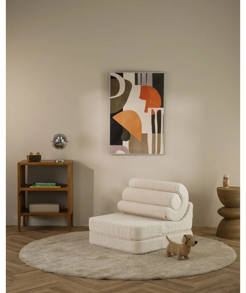 Krémszínű buklé gyerek fotel Flipster – Wigiwama