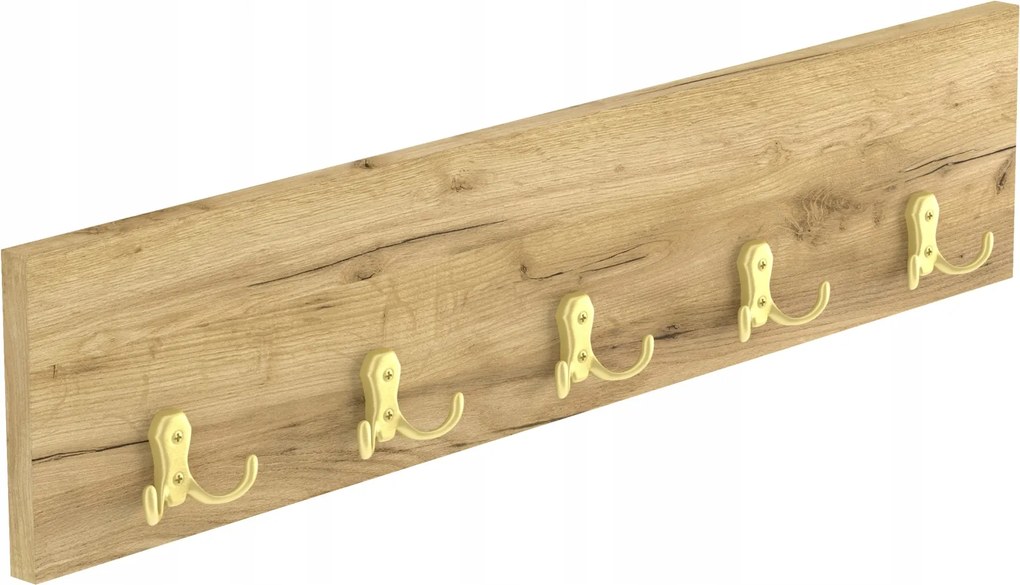 Fali Akasztó Tölgy Arany Csiszolt Akasztós Előszoba Arany Kampó 65X15 CM