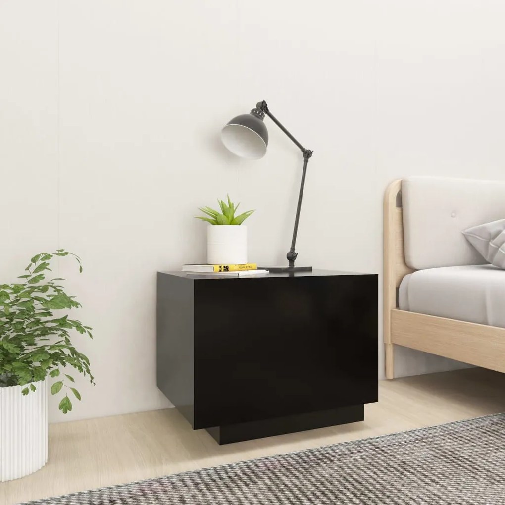 Fekete forgácslap éjjeliszekrény 100 x 35 x 40 cm