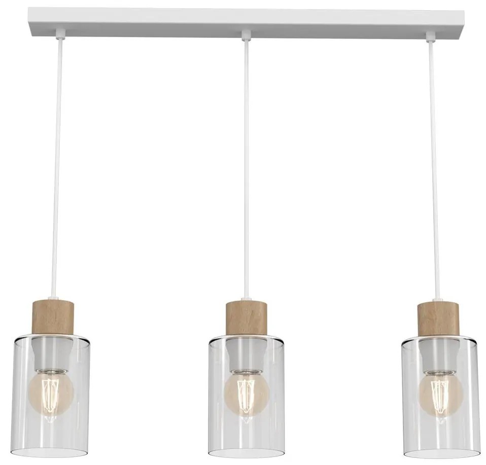 Milagro Csillár zsinóron MADERA 3xE27/60W/230V fehér/fa MI2042