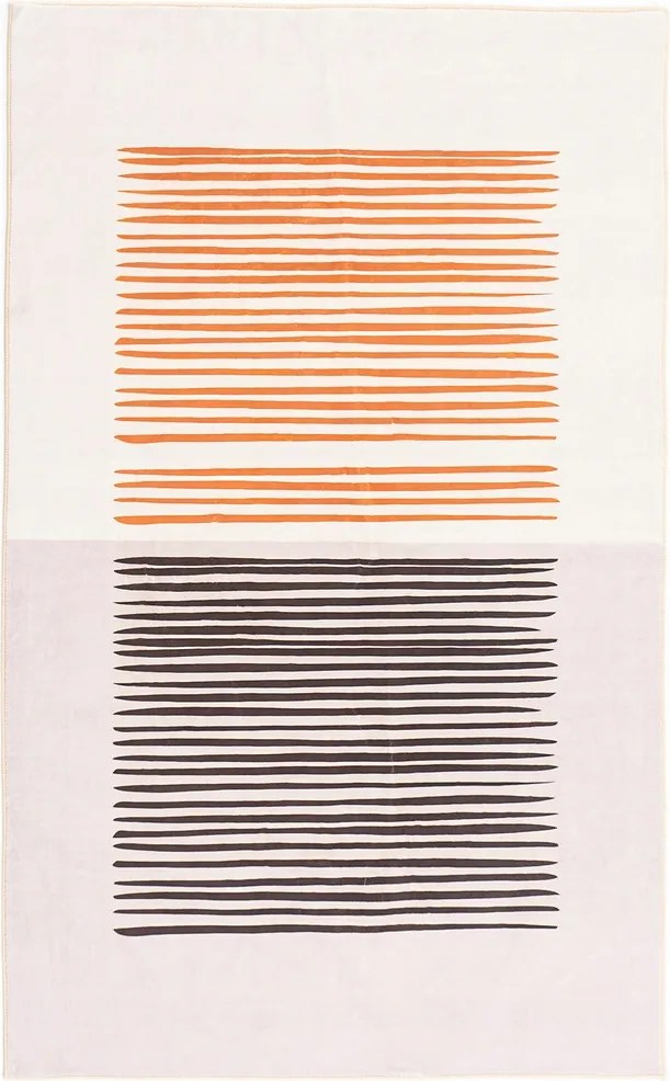 Novo szőnyeg finom bézs mintás velvet homok vonalak 160x200 cm