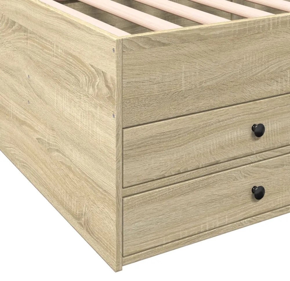 sonoma tölgy kanapéágy fiókkal matrac nélkül 75x190 cm