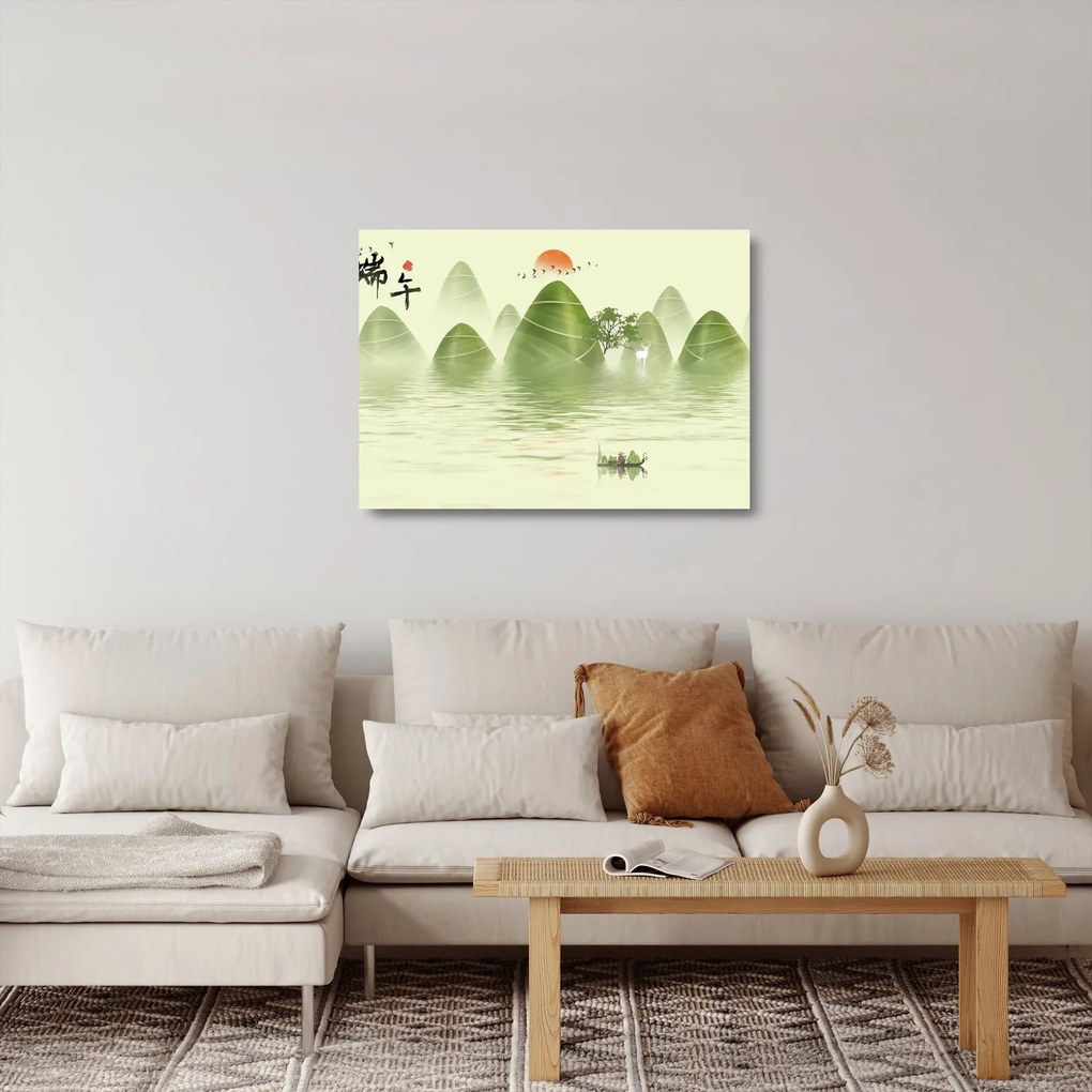 Kép - Zöld-hegyi völgy (üvegen) (70x50 cm)