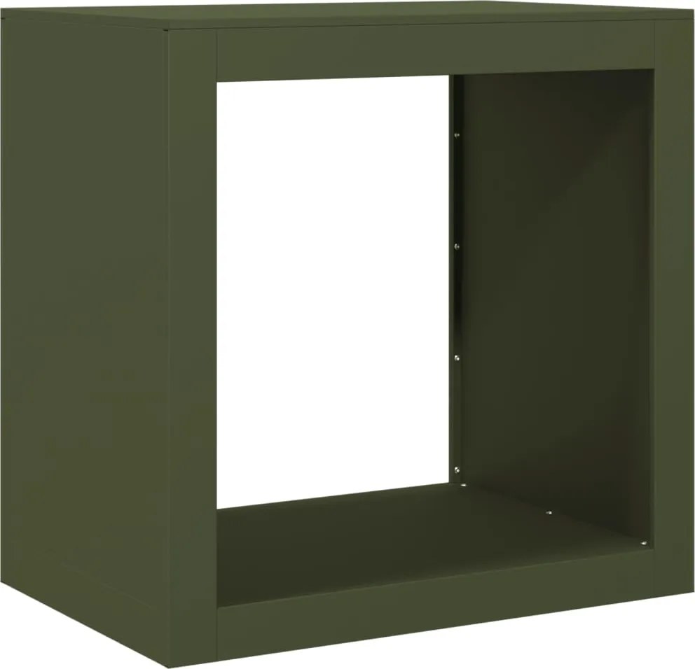 vidaXL zöld acél tűzifatároló 60 x 40 x 60 cm