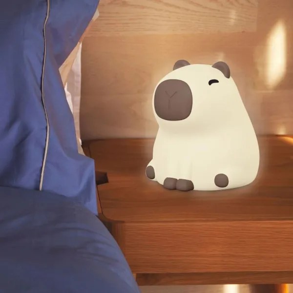 LED RGBW Dimmelhető gyermek lámpa LED/1W/5V USB 1200 mAh kapibara
