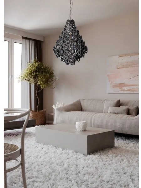 ByRydens 4200940-6513 - Csillár láncon MONARQUE GRANDE 11xE14/5W/230V fekete