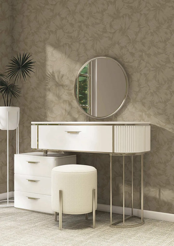 Holden Decor Essence Suzani bézs ginkgo leveles fémhatású vlies tapéta – 66310