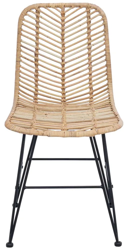 Étkezőszék 2 pcs Természetes 44.5 x 55 x 85 cm Rattan és Vas