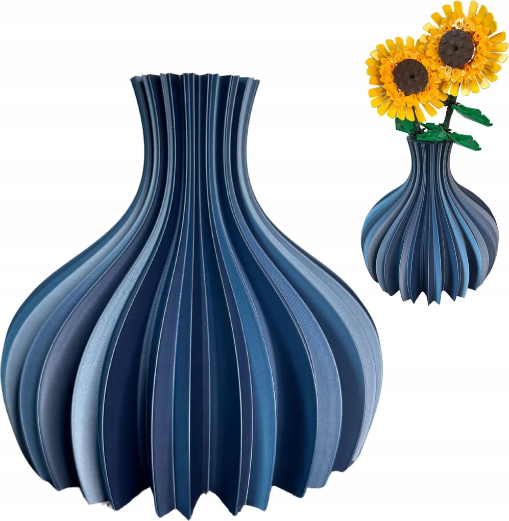 Váza Lego Icons Botanical virágokhoz és füvekhez, Metálkék Kobalt Dove