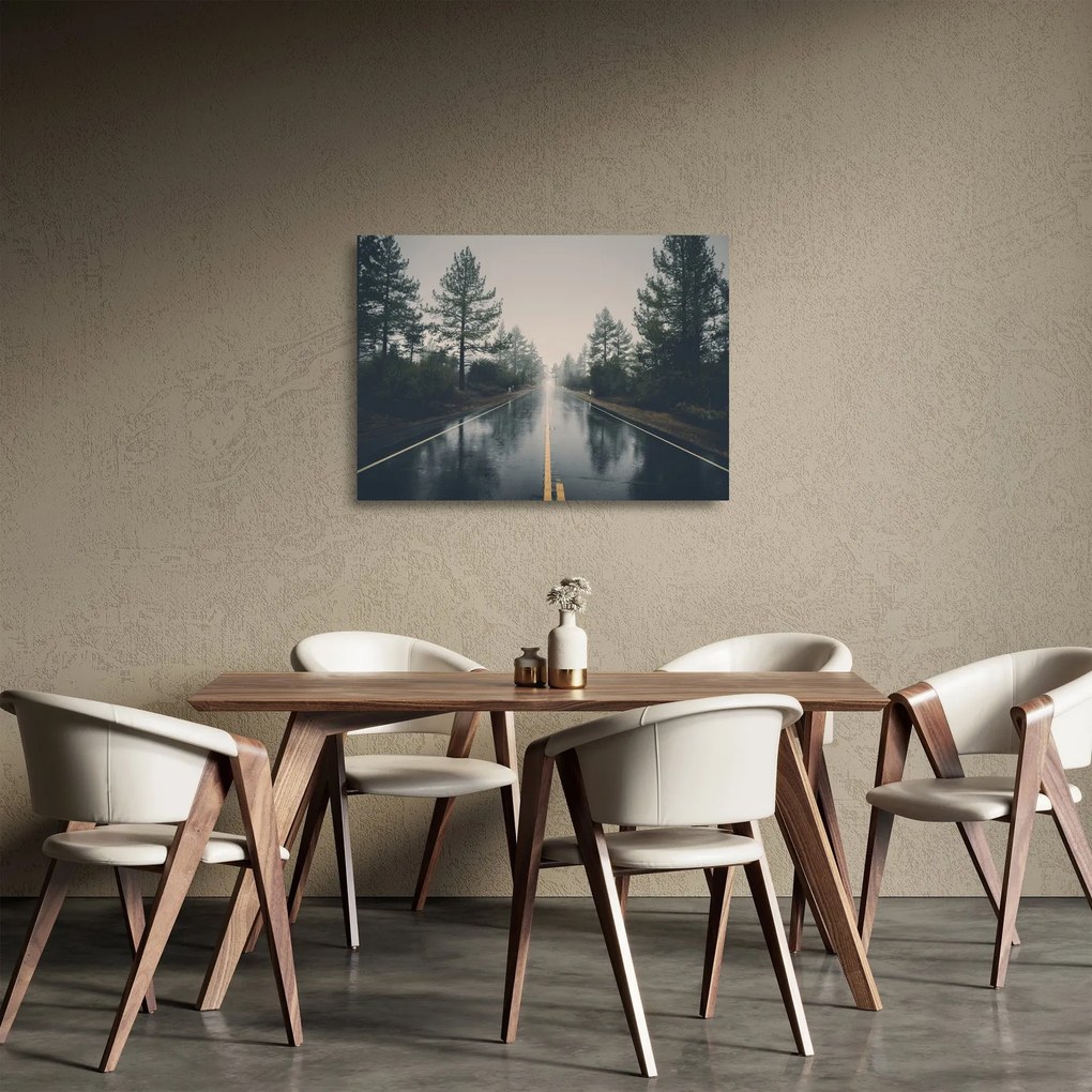 Egy út képe az esőben (üvegen) (70x50 cm)