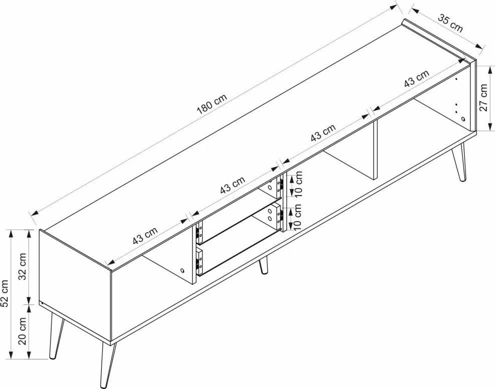 Mitra TV-állvány, 180 cm