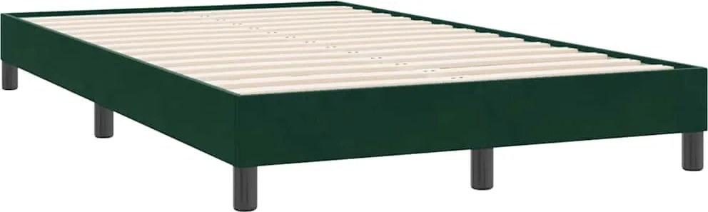 vidaXL sötétzöld bársony ágykeret matrac nélkül 120x220 cm