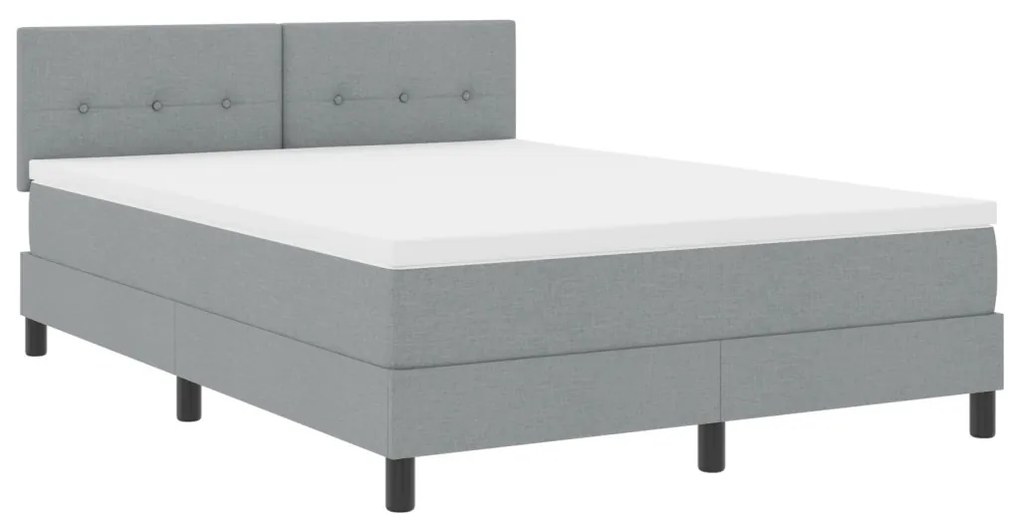 vidaXL Boxspring Ágy Matraccal Világosszürke 140x200 cm Szövet