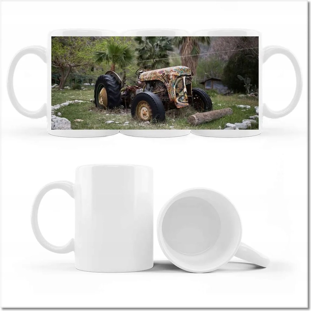 Fotó bögre Régi traktor a mezőn