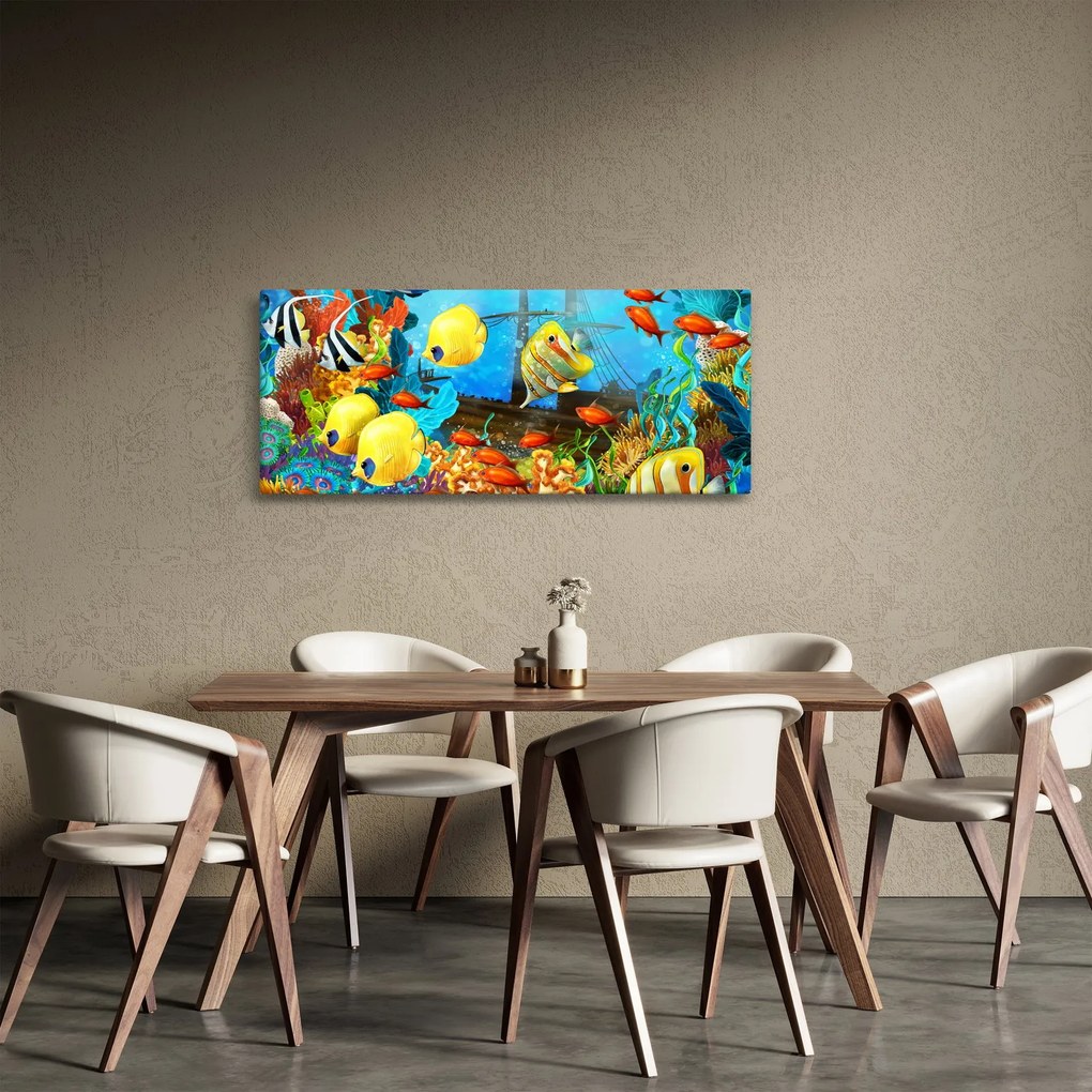 Kép - színes korallzátony (120x50 cm)