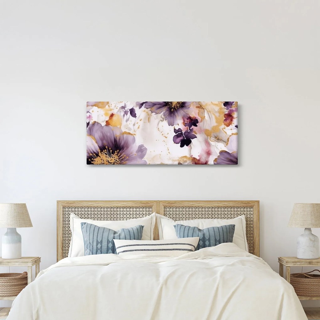 Kép - Akvarell virágok (120x50 cm)