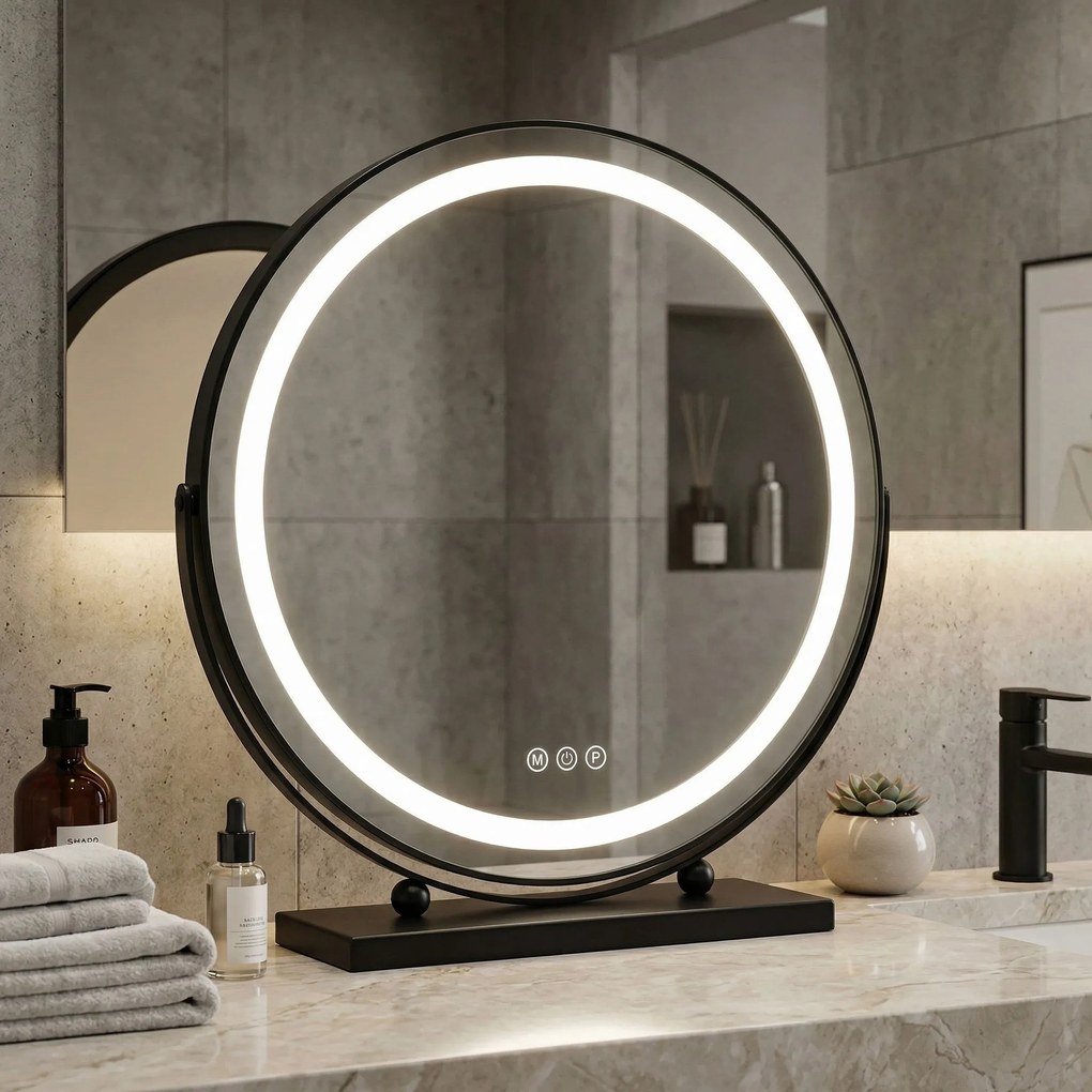 Rea Rea, LED SMINKTÜKÖR Fekete 50 cm, HOM-12022