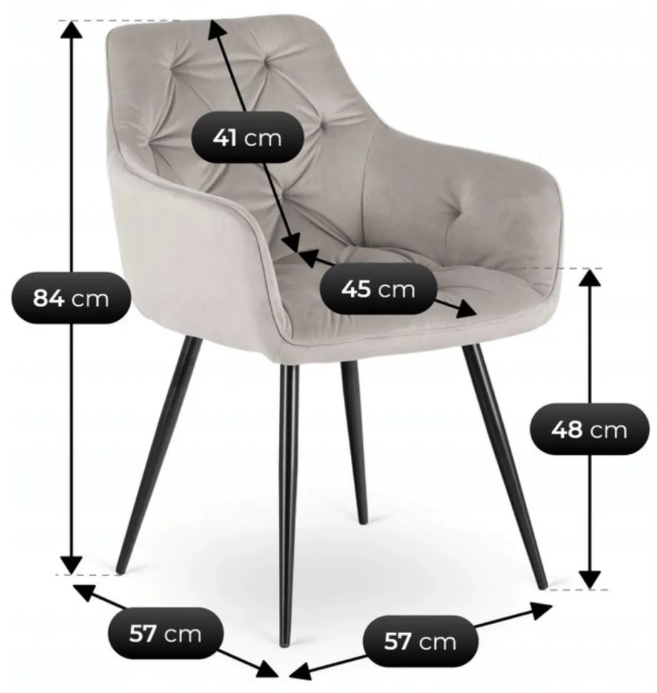 Szürke Bársony Étkezőszék. MODESTO