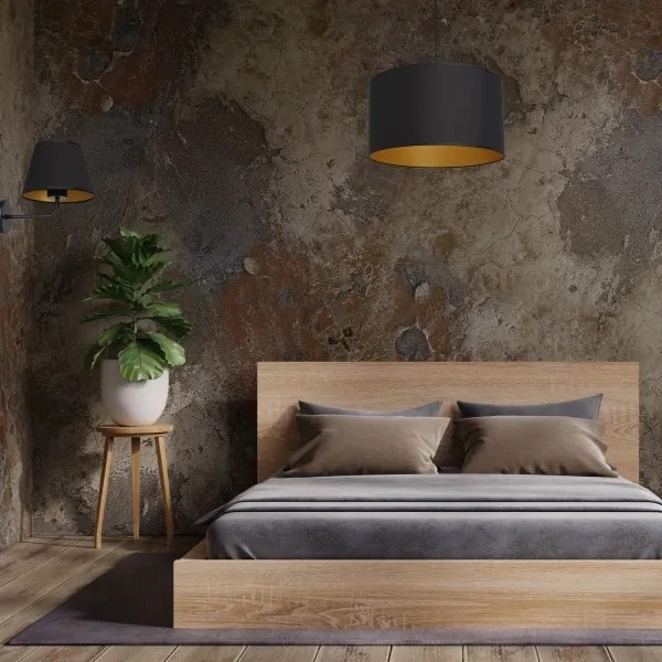 Csillár zsinóron ARDEN 1xE27/60W/230V á. 40 cm fekete/arany