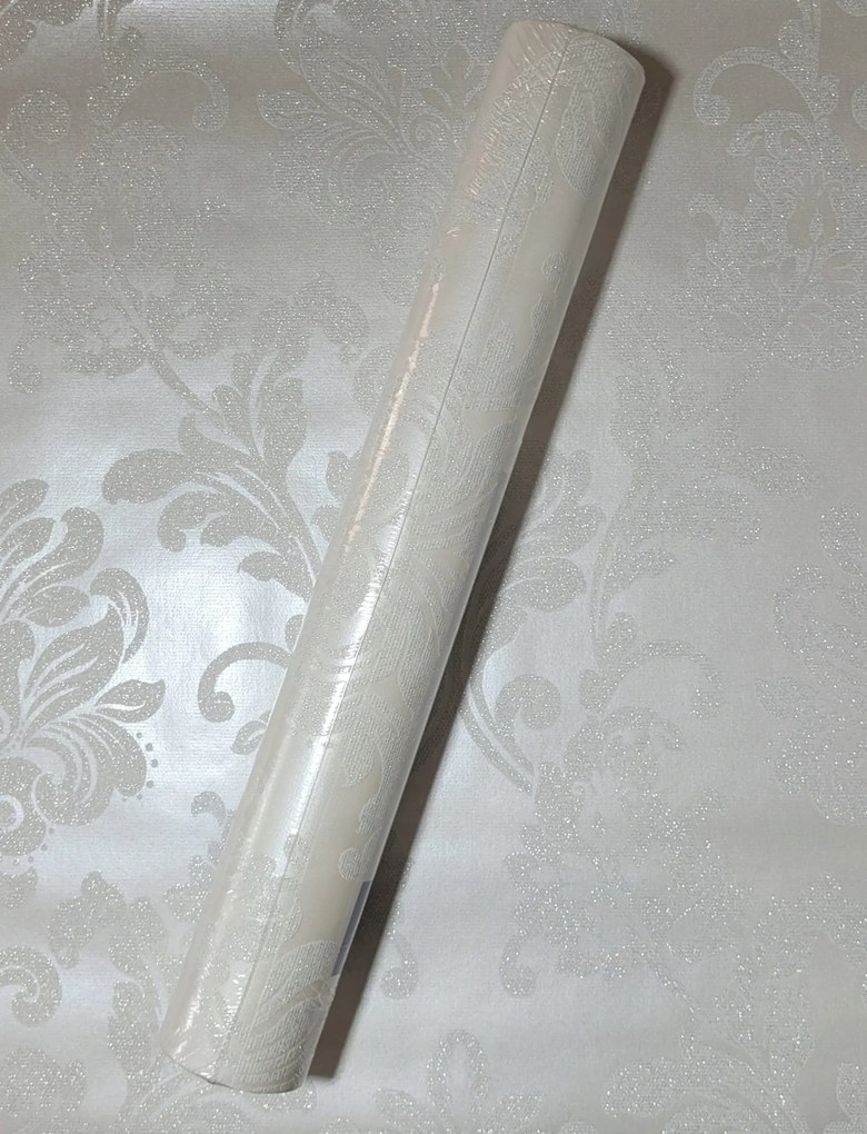 Fali tapéta, dísz, ezüst csillámok, 6762-10