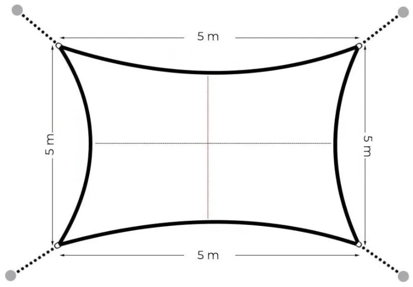 Kerti napellenző 5x5m szürke 180g/m2