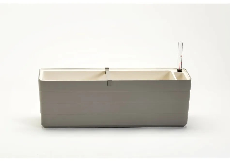 Plastia Berberis 60 Önöntöző virágláda szürke + elefántcsont, 60 cm