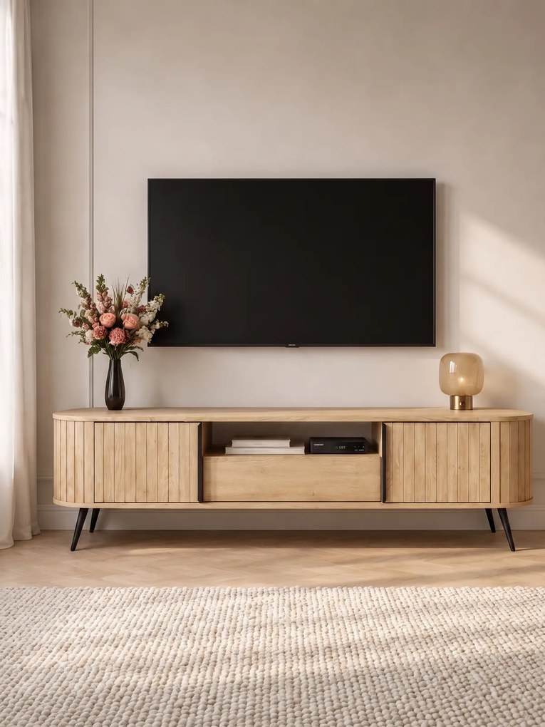 Luvio TV-szekrény 196 cm fiókkal - cremona tölgy