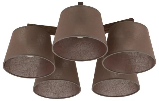 Brilagi - Felületre szerelhető LATTE mennyezeti csillár 5xE27/15W/230V fenyő/barna