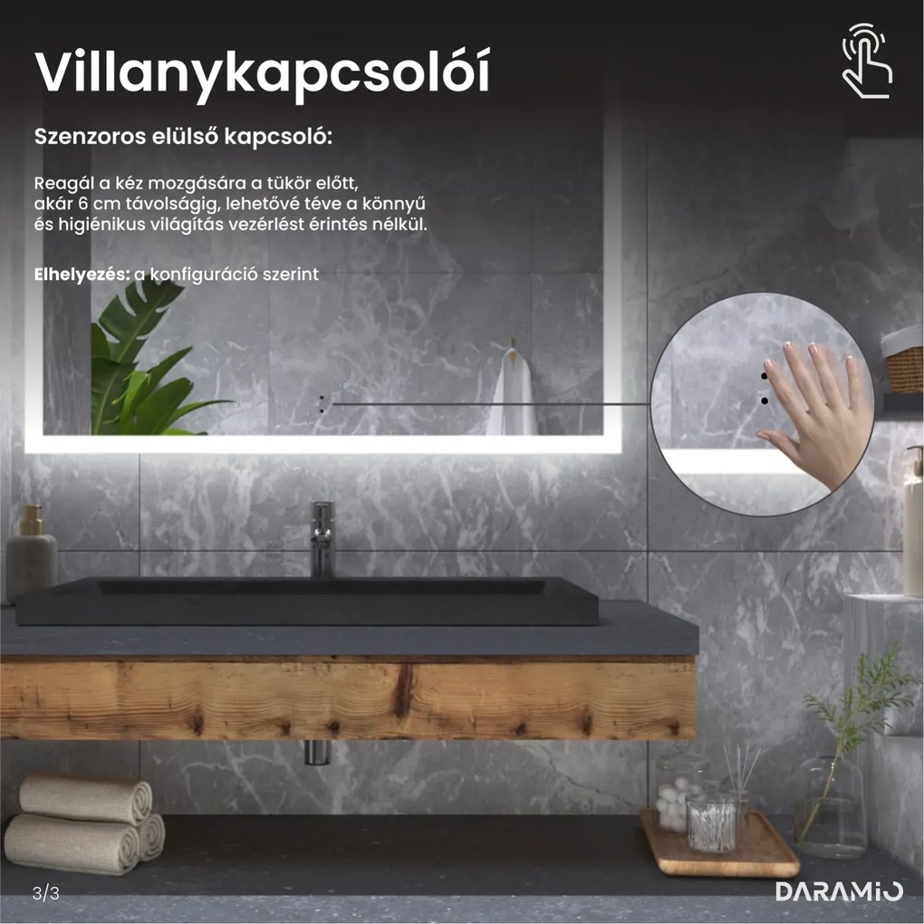 Tükör LED világítással F1