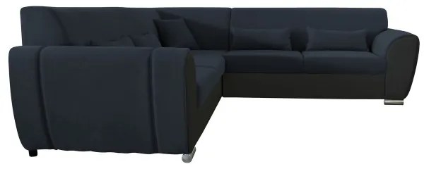 Kihúzható, L alakú, balos sarok ülőgarnitúra tárolórekesszel VISEU antracit/fekete