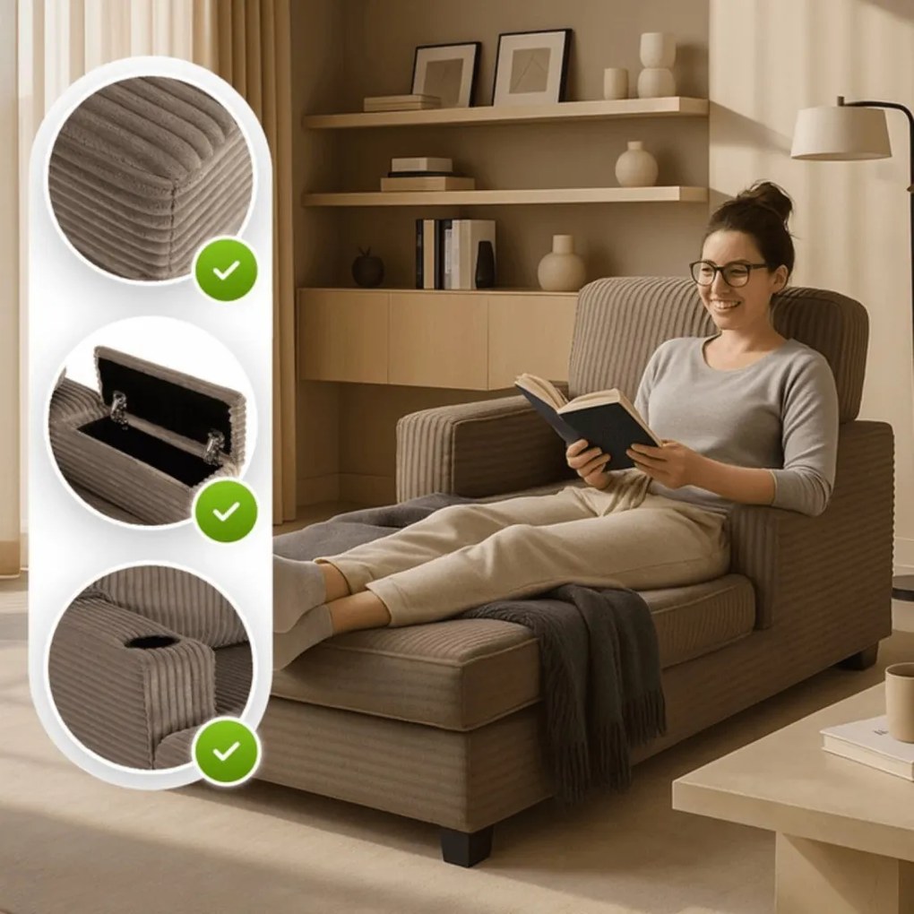 Modern Fotel Barnás-Bézs Színben. NEO