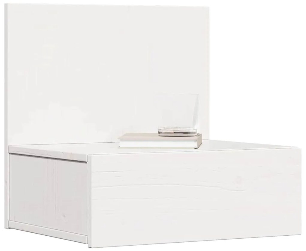 Éjjeli asztal 2 pcs Fehér 42 x 32.5 x 40 cm Tömör fenyőfa