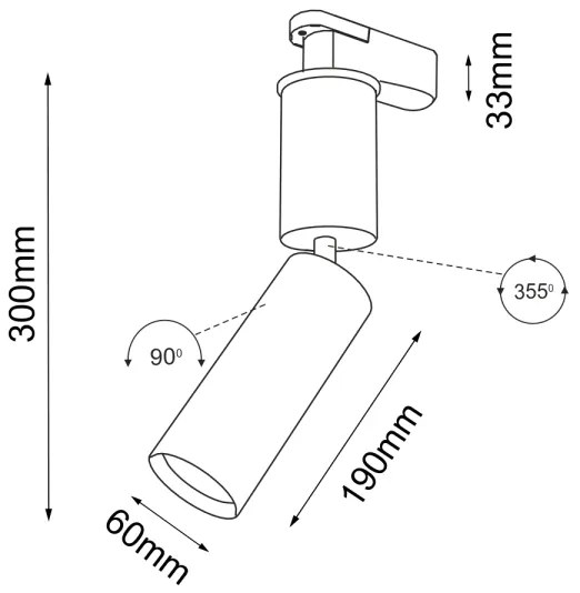 Shilo 6612 - Spotlámpa sínrendszerhez SHIMA 1xGU10/15W/230V fekete